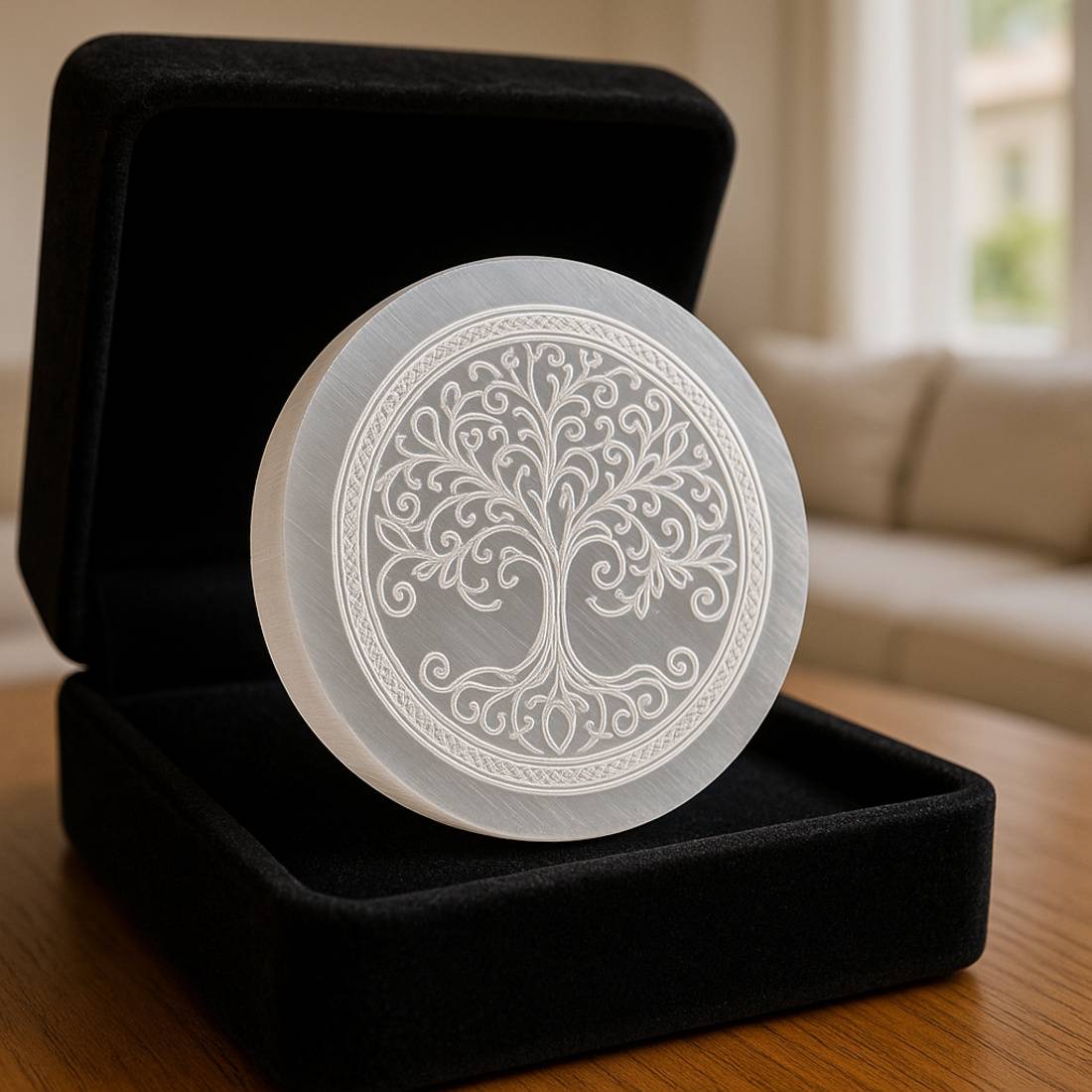 Crystal Divine Tree Selenite Plate