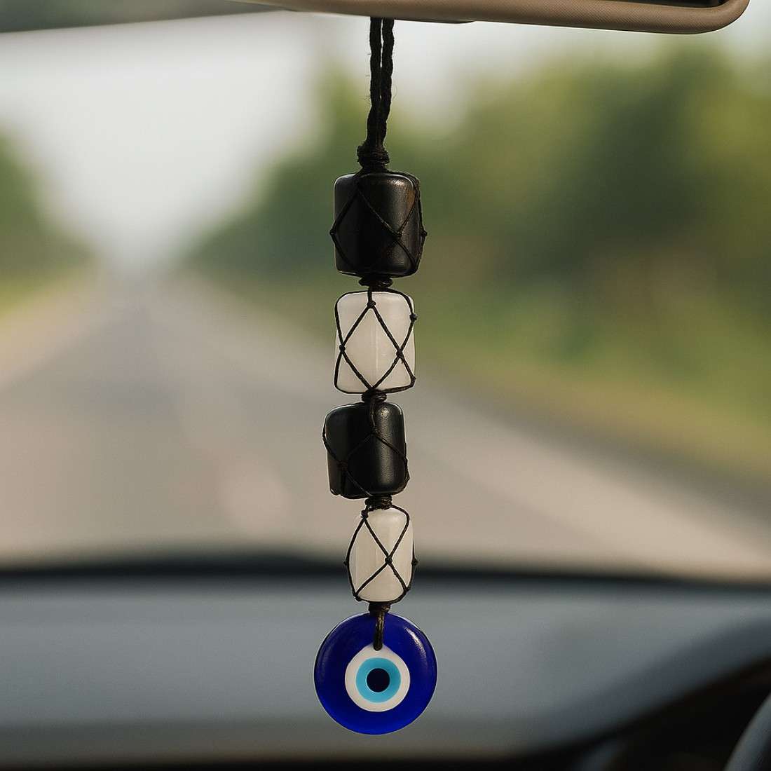 White Aura – Selenite Evil Eye Hanger