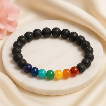 Elemental Balance – Lava & Chakra Bracelet
