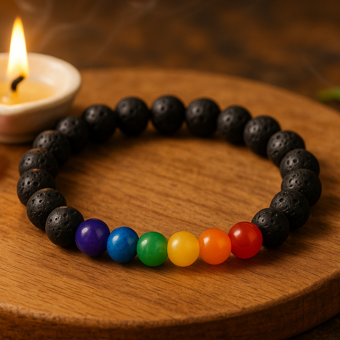 Elemental Balance – Lava & Chakra Bracelet