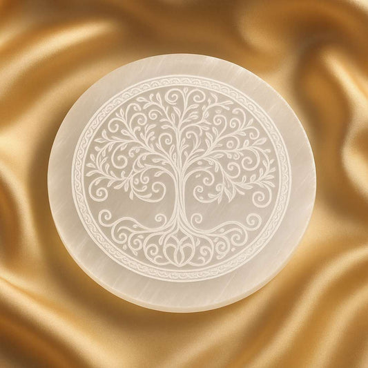 Crystal Divine Tree Selenite Plate