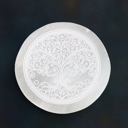 Crystal Divine Tree Selenite Plate