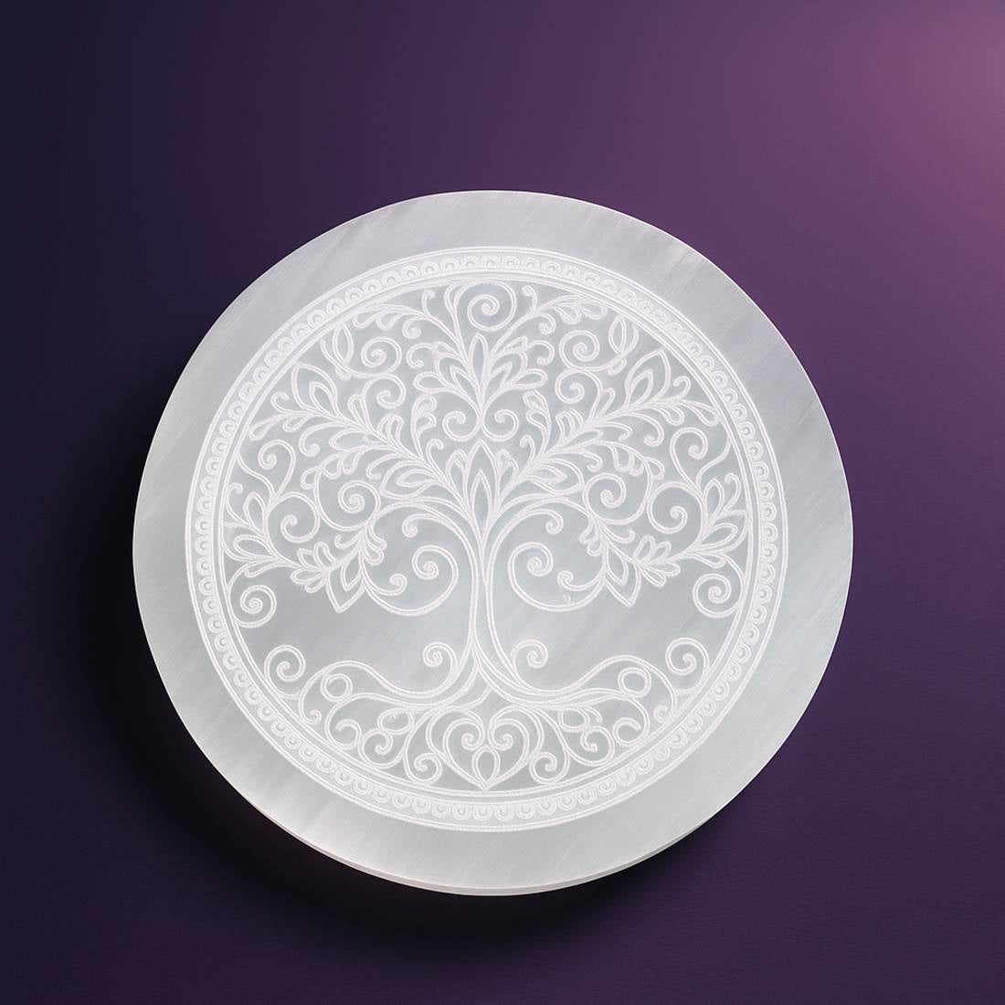 Crystal Divine Tree Selenite Plate