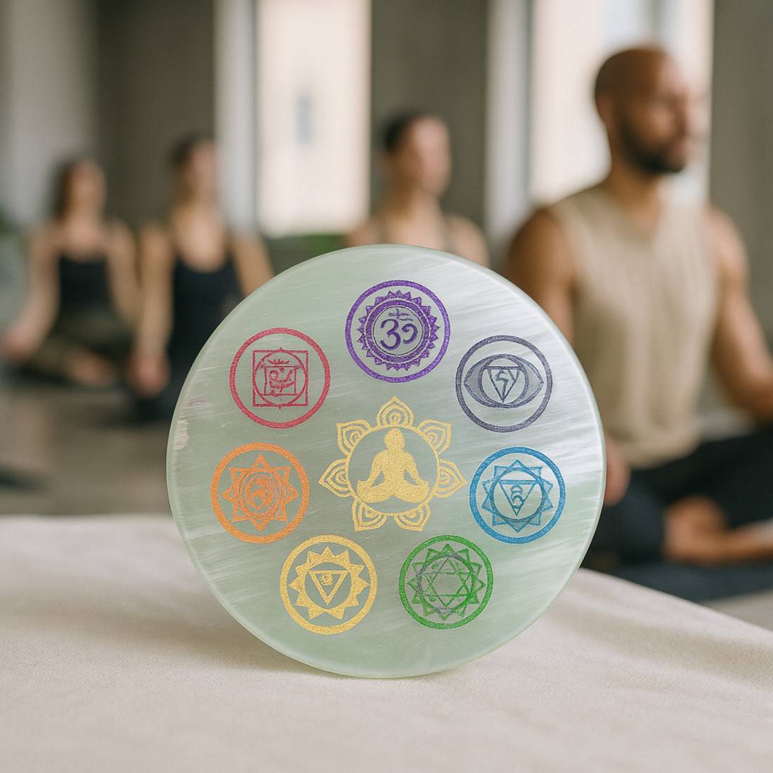 “7-Chakra Aura Reset Selenite Plate”