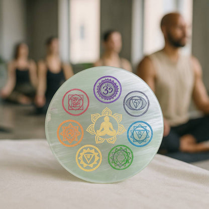 “7-Chakra Aura Reset Selenite Plate”