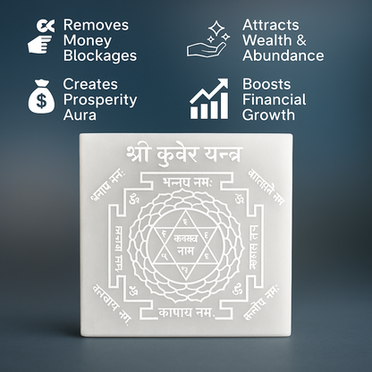 “Kuber Abundance Selenite Wealth Plate”