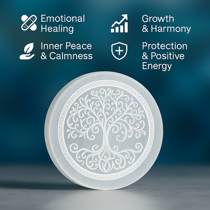 Crystal Divine Tree Selenite Plate