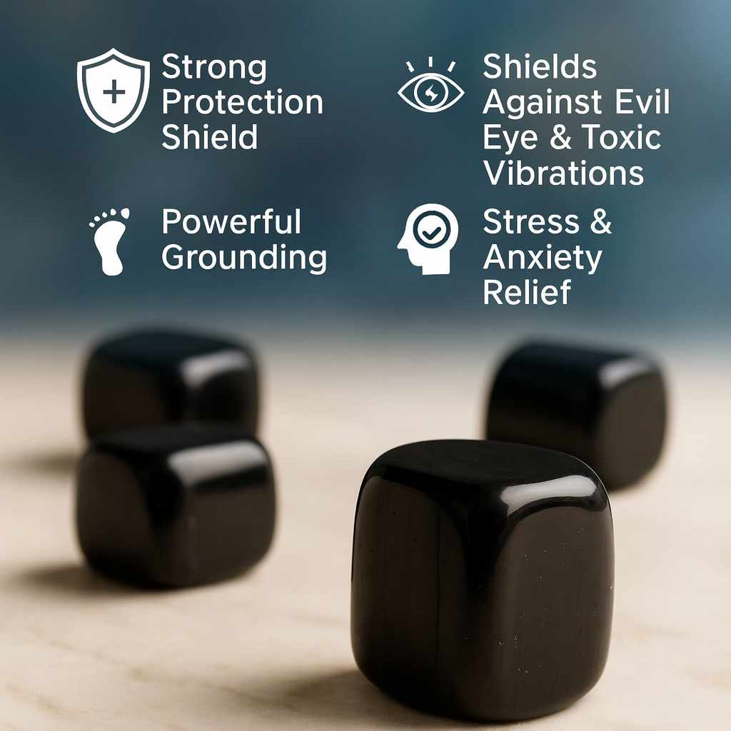 Fearless Shield – Black Tourmaline Protection Tumbles”