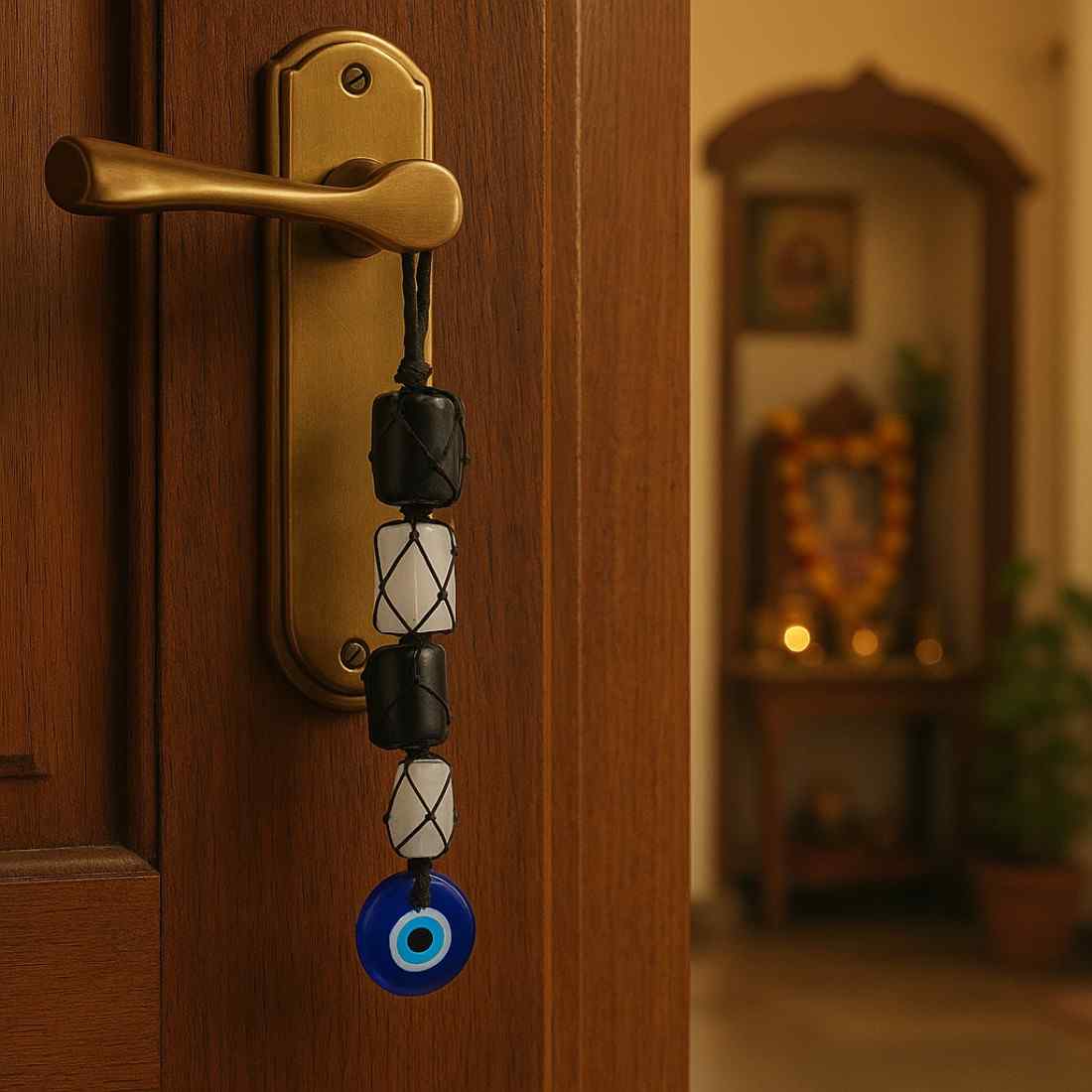 White Aura – Selenite Evil Eye Hanger