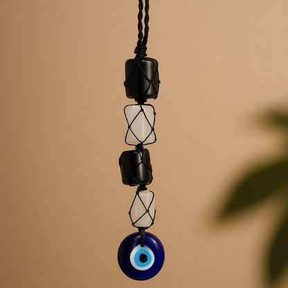 White Aura – Selenite Evil Eye Hanger