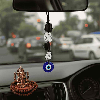 White Aura – Selenite Evil Eye Hanger