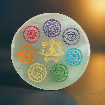 7 CHAKRA BRACELET + FREE 7 CHAKRA SELENITE PLATE