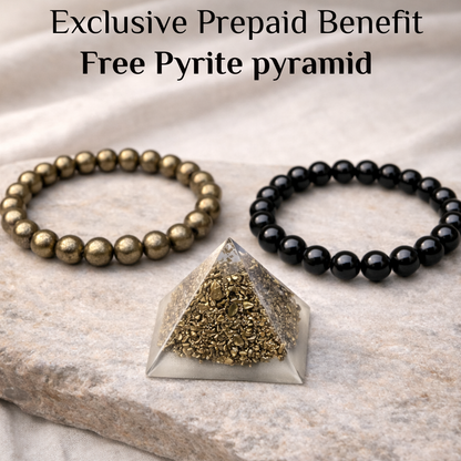 Business Shield – Pyrite × Black Tourmaline