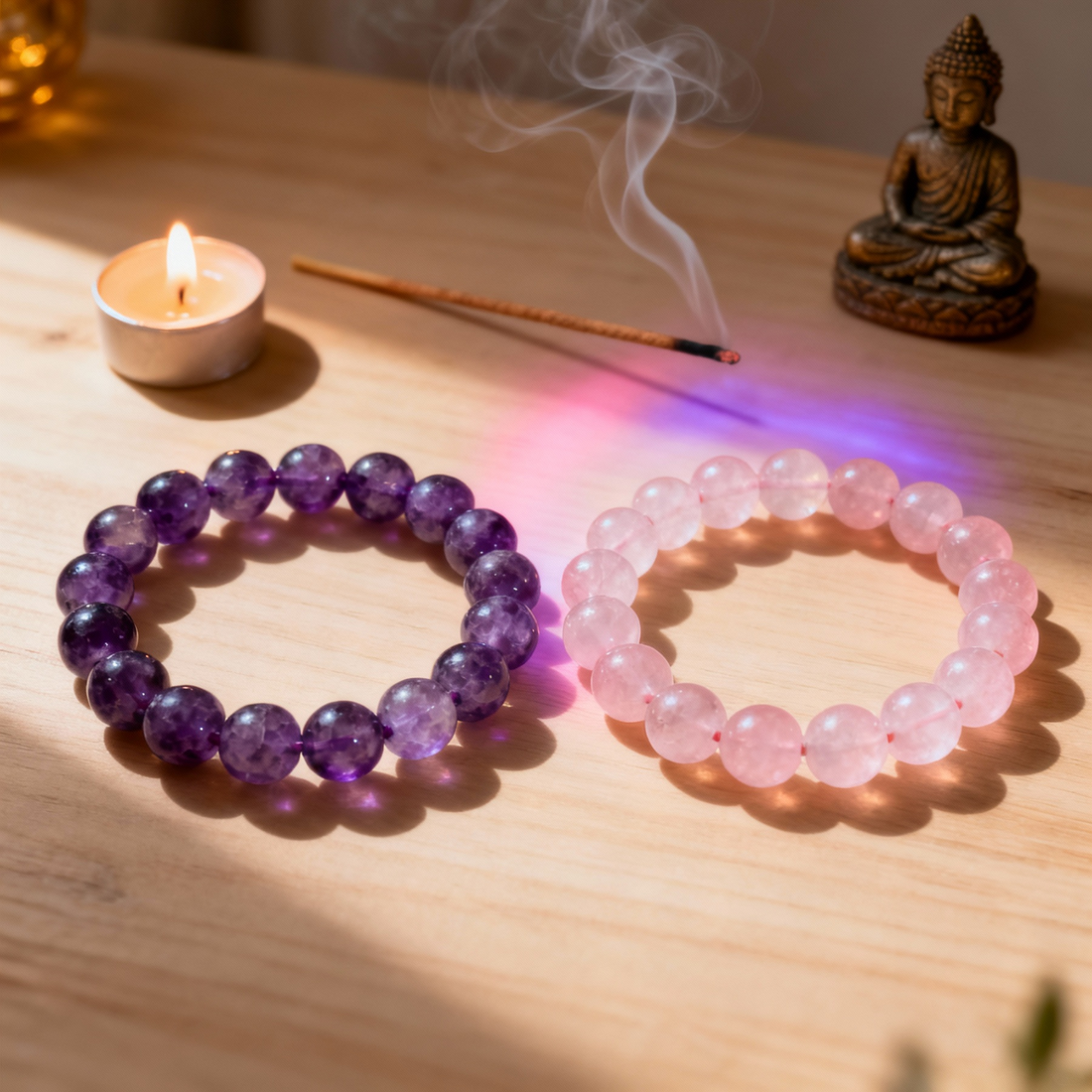 Heart & Harmony – Rose Quartz × Amethyst